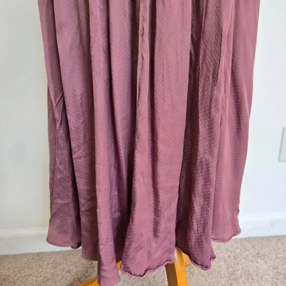 Gal Meets Glam Event Dress Maxi Pleated Wedding Guest Mauve Silky Women 8 - Picture 10 of 14